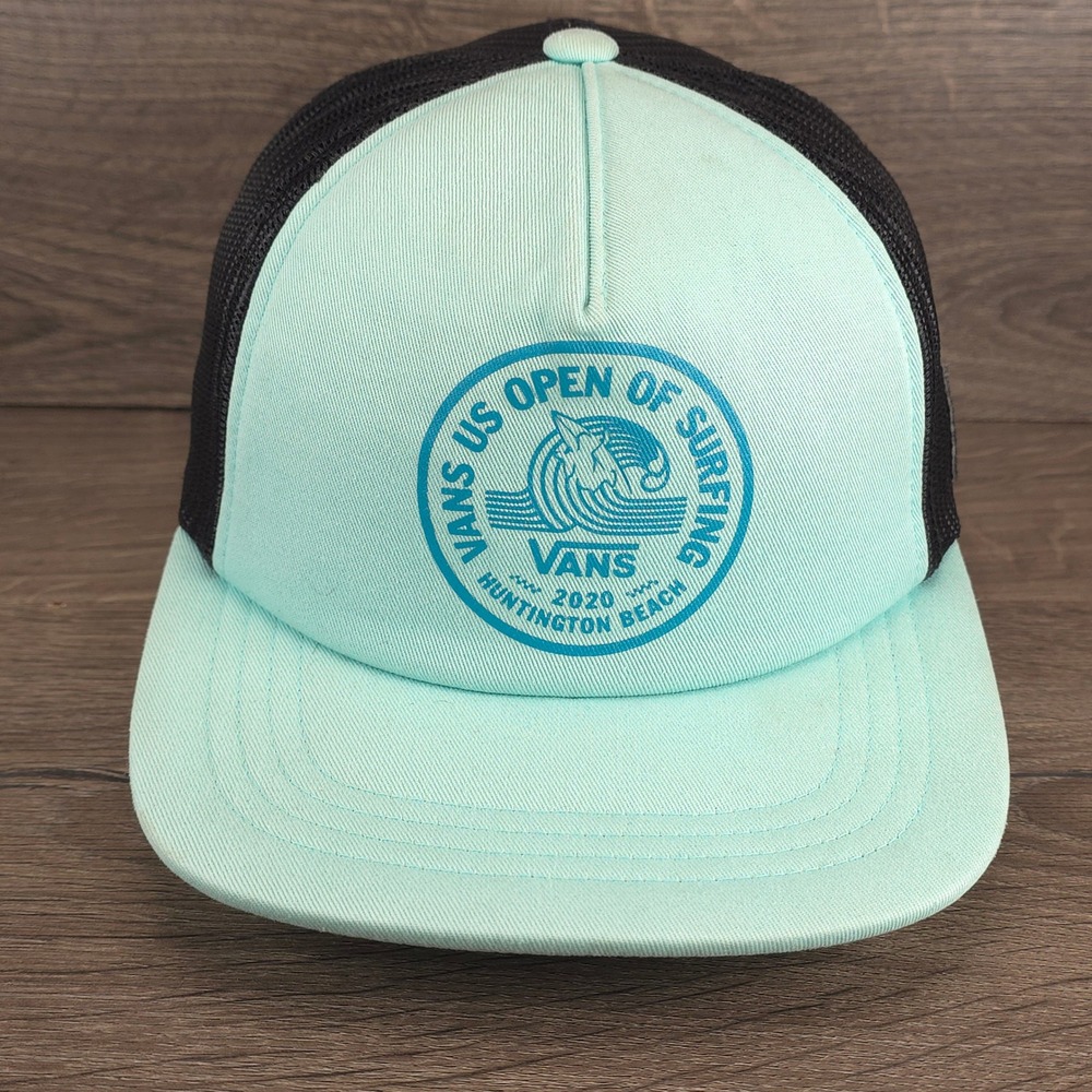 Vans Hat Cap Snap Back Teal Mens US Open Of Surfing 2020 Huntington Beach Mesh
